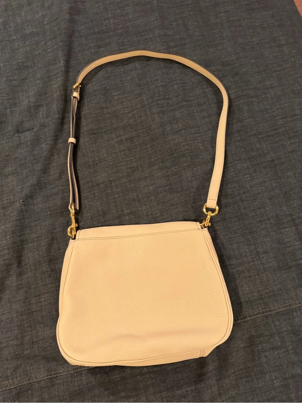 Marc Jacobs Empire City Cream Pebbled Leather Cross Body Bag